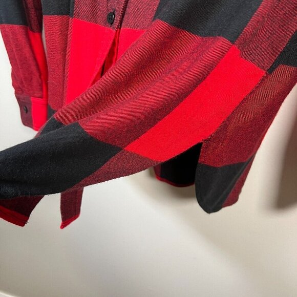 Athleta Heat Gen Flannel 2.0 Shirt Size Medium Canyon Red Black Buffalo Check - Picture 7 of 11